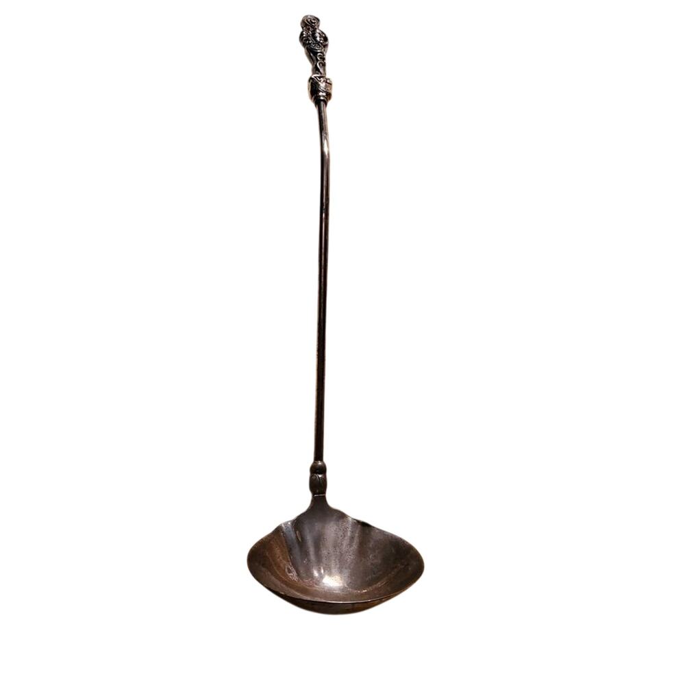 Large Vintage Silver Plate Long Handle Punch Ladle, c. 1970s